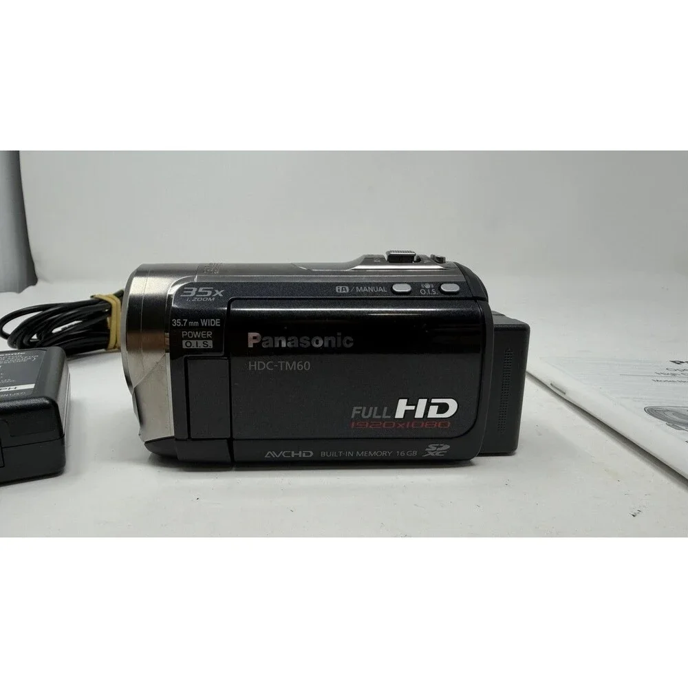 Panasonic HDC-TM60 Handheld HD Zoom Digital Camcorder / BLACK, Charger + SD Card